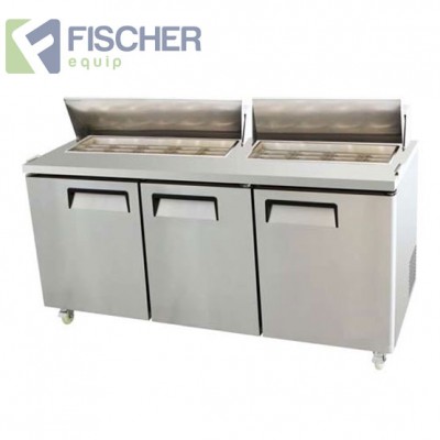 Fischer Three Door Sandwich Fridge - USS03-SS